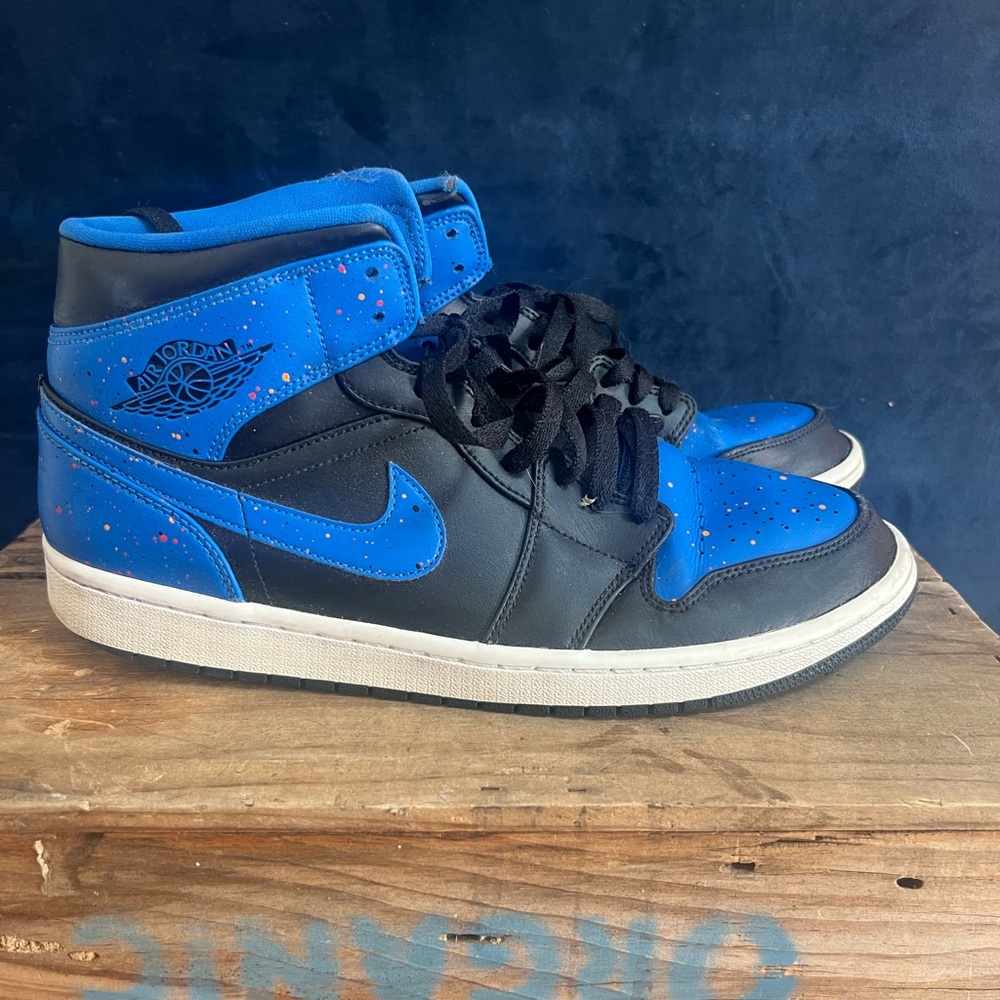 Nike Air Jordan Black and Blue Athletic Shoes barely used without box